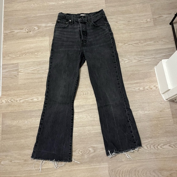 Levi's Black Flare Wide Leg Denim - Picture 1 of 4